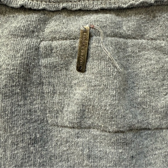 LUCKY BRAND GRAY DISTRESSED CREWNECK LONG SLEEVE MOTORCYCLE SWEATSHIRT SIZE XS - Picture 7 of 8